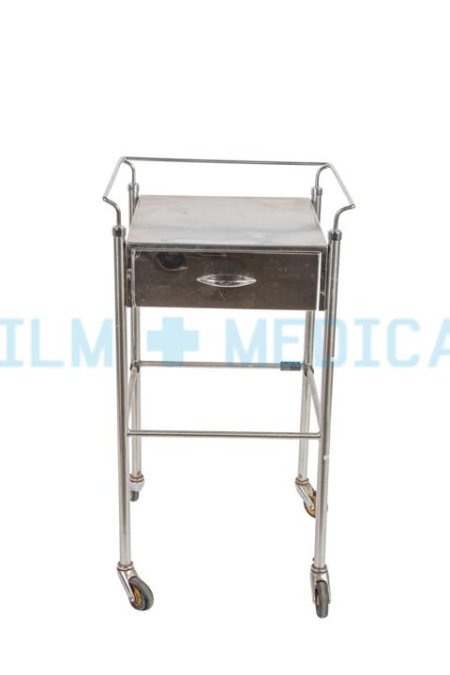 Trolley with Drawer and Rail Stainless Steel